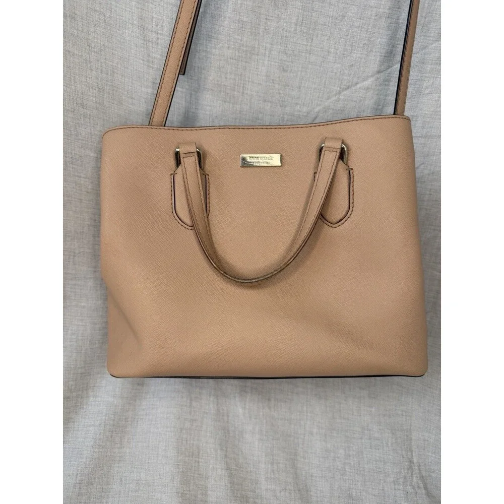 Kate Spade Laurel Way Satchel Bag Pale Pink Leather Crossbody Purse WKRU4324
